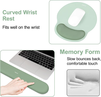 MOSISO Wrist Rest Support for Mouse Pad&Keyboard Set, Antique Green