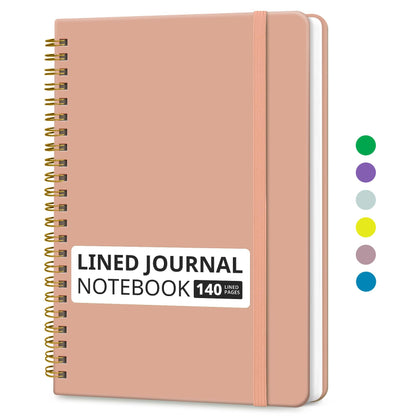 Taja Lined Spiral Notebook for Work, 5.7"x7.9" Spiral Journal College Ruled
