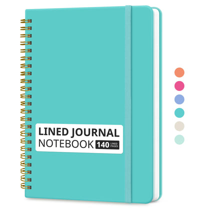 Taja Lined Spiral Notebook for Work, 5.7"x7.9" Spiral Journal College Ruled