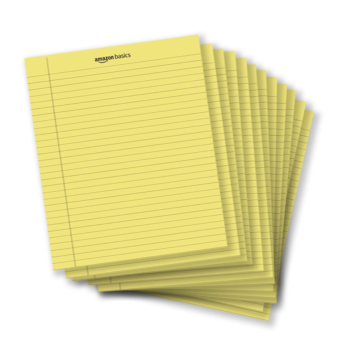 Amazon Basics Narrow Ruled Writing Pads, Perforated, 5" x 8", Multicolor, 6-Pack of 50 Sheets