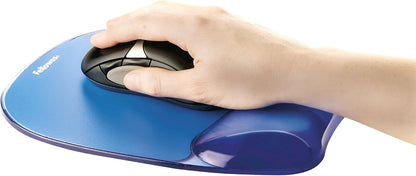 Fellowes Crystals Gel Mouse Pad Wrist Rest - Blue (91141)