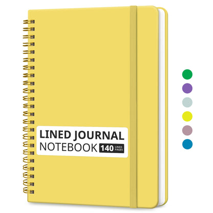 Taja Lined Spiral Notebook for Work, 5.7"x7.9" Spiral Journal College Ruled