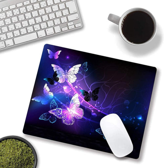 Mouse Pad Purple Butterflies Mouse Mat for Desk Laptop Computer