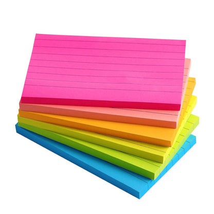 Lined Sticky Notes 4X6 in Bright Ruled Stickies Colorful Memo Pads