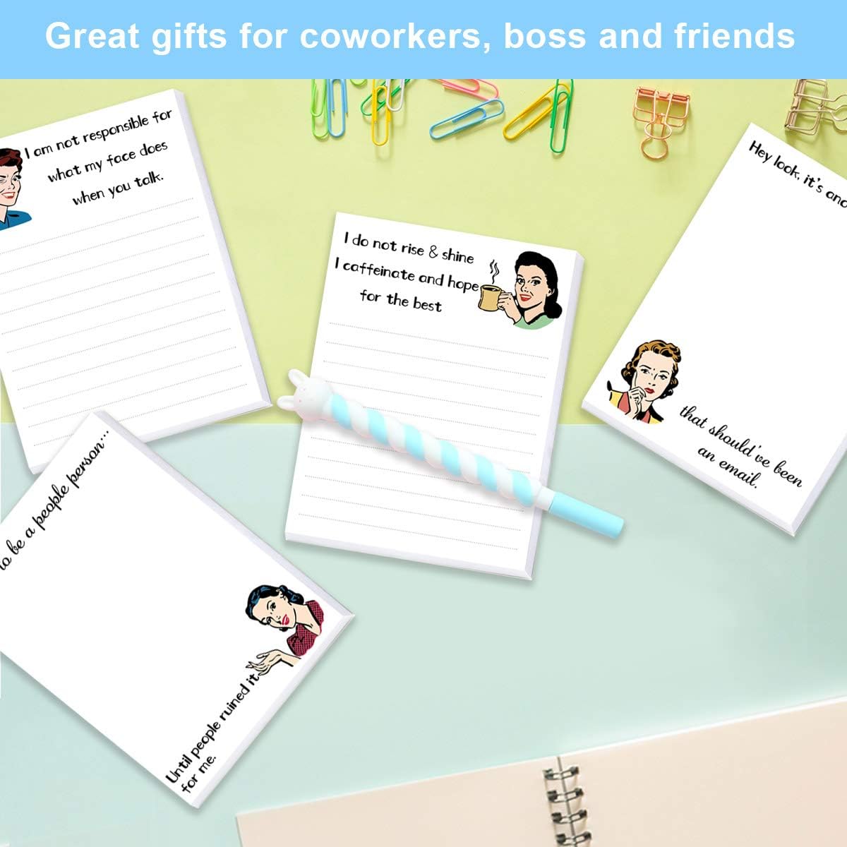 Fancy Land Funny Notepads Women Sarcastic Notepads Adults Memo Pad 4Pcs
