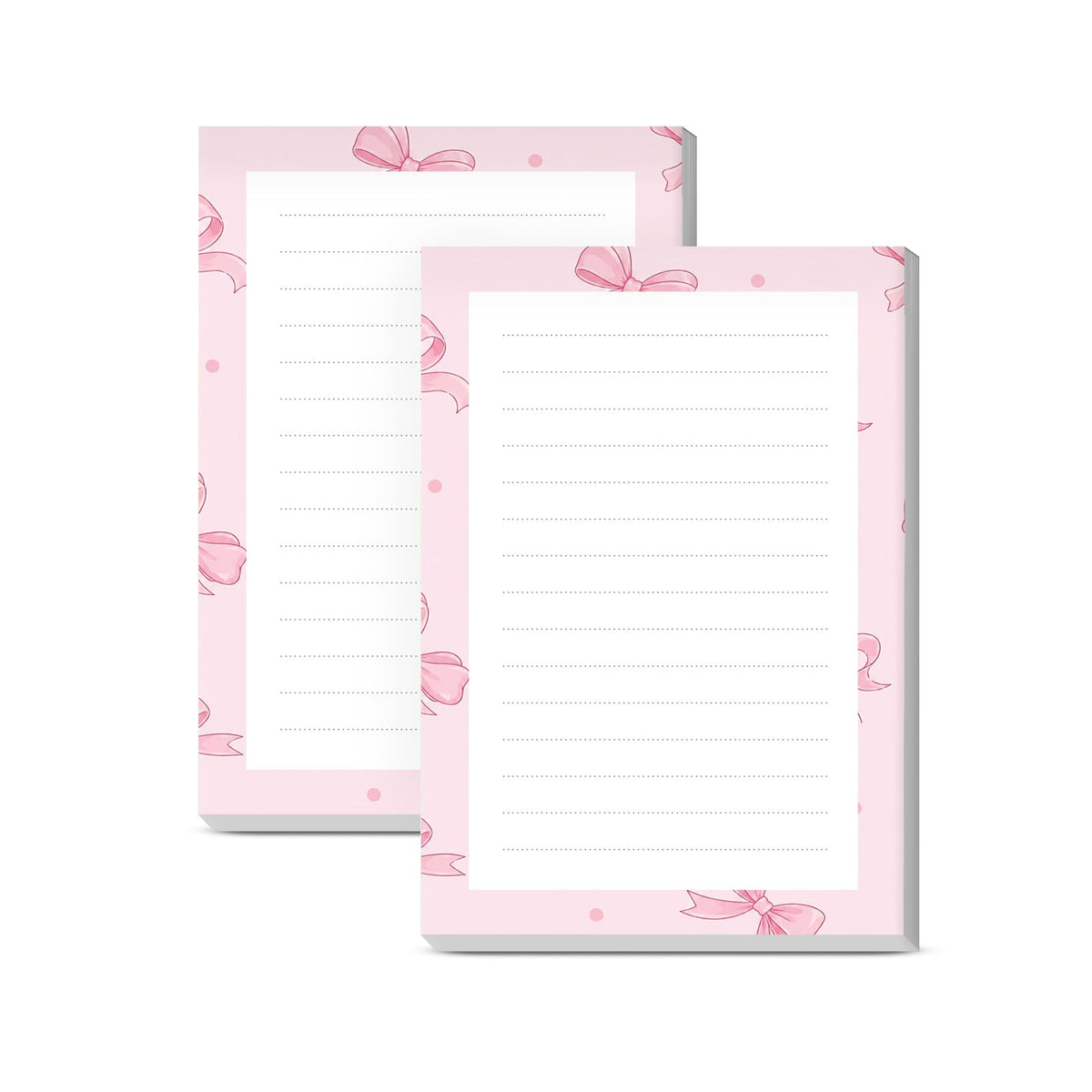 Sticky Notes 4X6 Inches, 2 Pack Large Cute Self-Stick Pads, Bright Funny Memo Pads Easy to Stick for Home, Office Cute Pink Bowties
