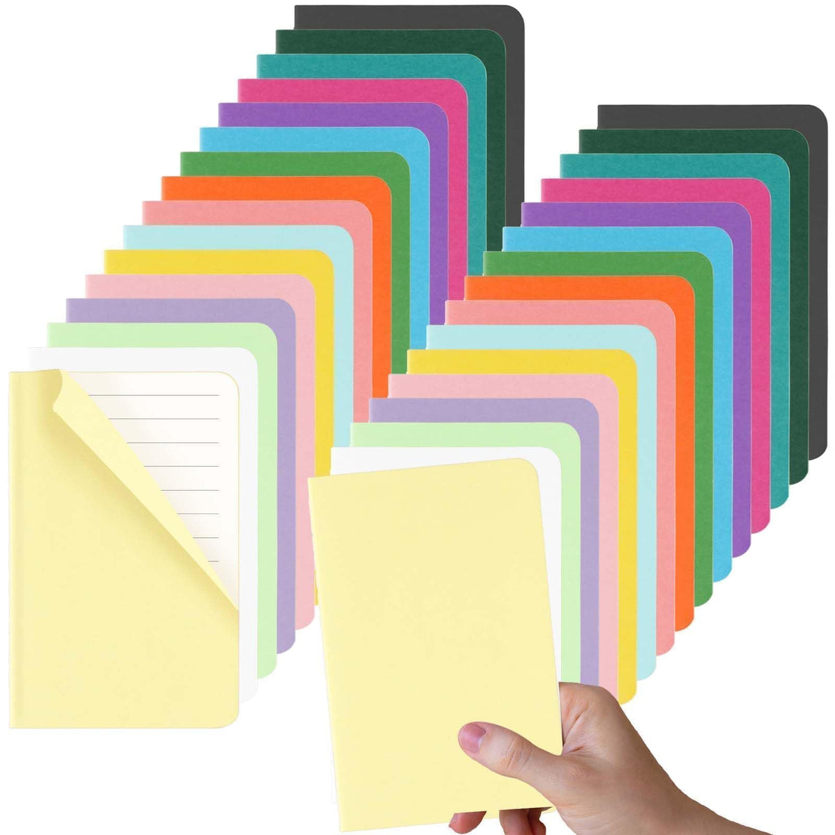 Oucaru 16PCS Mini Notebooks Bulk, Small Pocket Notebook, 3.5"x5.5" Blank