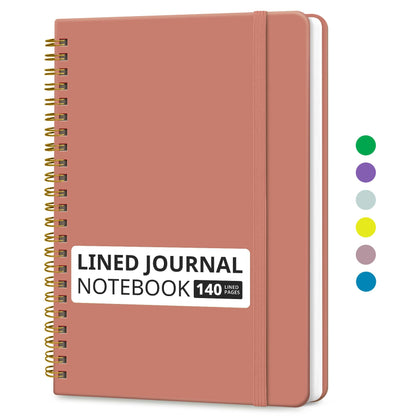 Taja Lined Spiral Notebook for Work, 5.7"x7.9" Spiral Journal College Ruled
