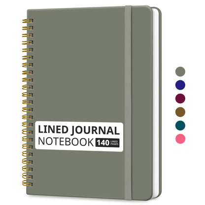 Taja Lined Spiral Notebook for Work, 5.7"x7.9" Spiral Journal College Ruled