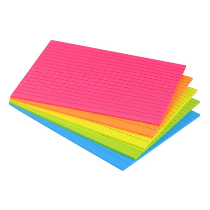 Lined Sticky Notes 4X6 in Bright Ruled Stickies Colorful Memo Pads