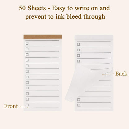 Newkita 3 Pack Daily To Do List Notepad, 2.7x 5.3 Inch Pocket Notepad, Lined Paper for Wish List, Memo Pad, School Supplies, Grocery List, Meal Planning, Study Tasks - 50 Sheets per Pad