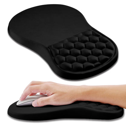 Hokafenle Ergonomic Mouse Pad Wrist Support, Wrist Rest Mousepad for Carpal Tunnel Pain Relief with Integrated Memory Foam Slope Massage Bulge (11.8x7.9 inch,Forest