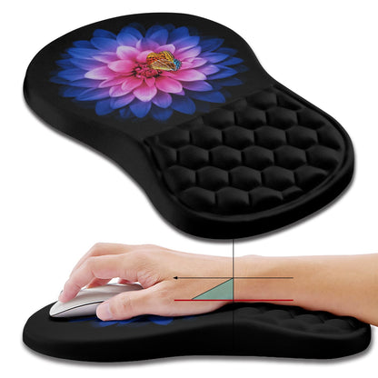 Hokafenle Ergonomic Mouse Pad Wrist Support, Wrist Rest Mousepad for Carpal Tunnel Pain Relief with Integrated Memory Foam Slope Massage Bulge (11.8x7.9 inch,Forest