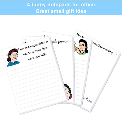 Fancy Land Funny Notepads Women Sarcastic Notepads Adults Memo Pad 4Pcs