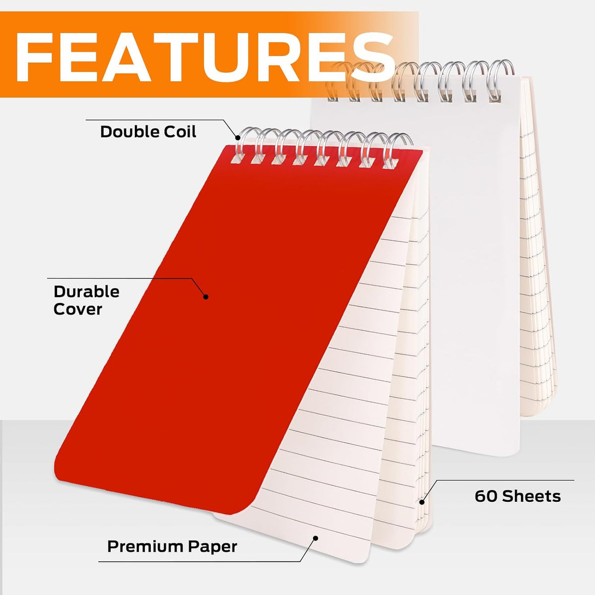 Pocket Notebook 3x5 Inch, 42Packs Mini Top Bound Spiral Notepads Bulk