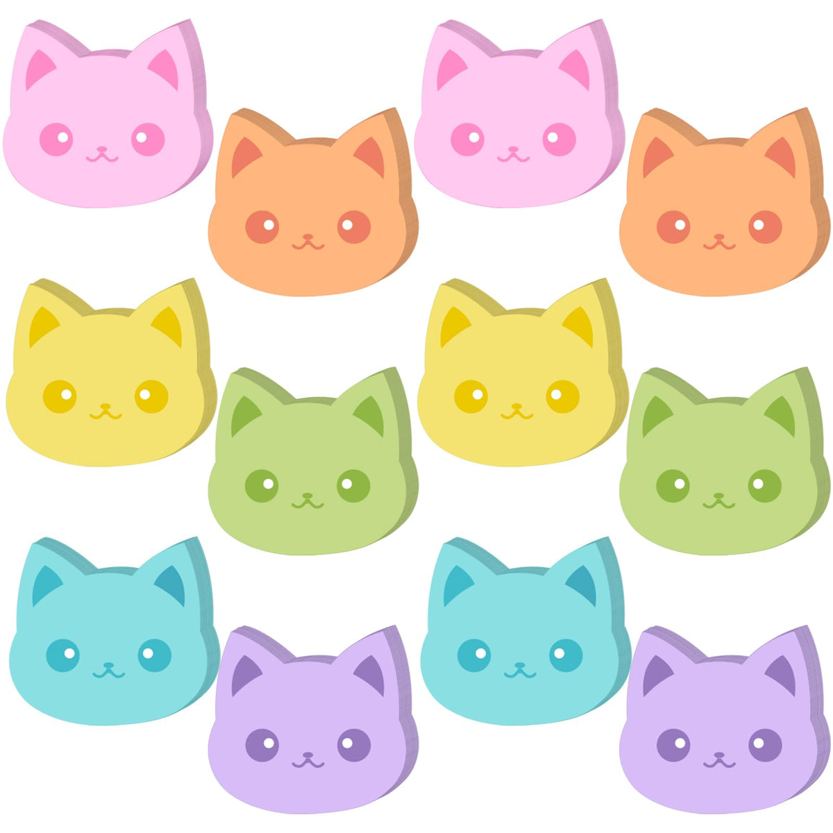 Yinder 24 Pads Animal Sticky Notes, Cute Cartoon Memo Self Adhesive