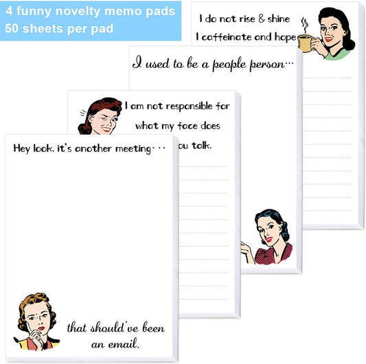 Fancy Land Funny Notepads Women Sarcastic Notepads Adults Memo Pad 4Pcs