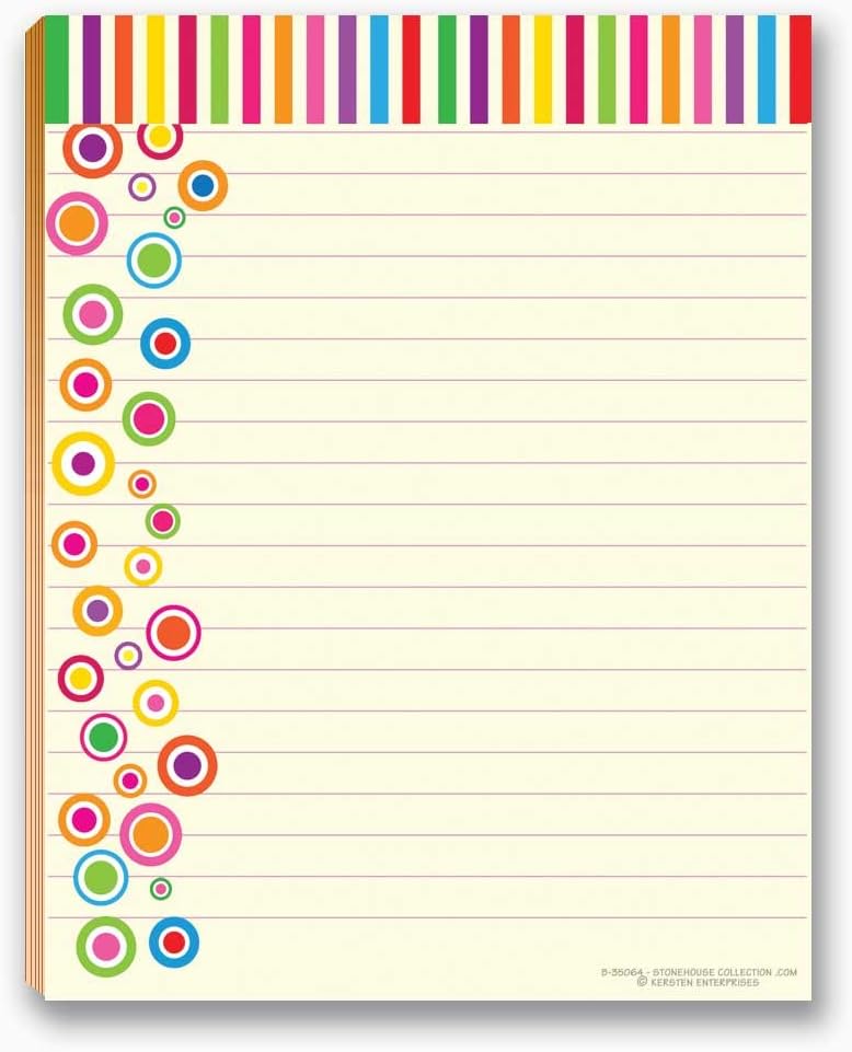 Fun Pattern Designs Pads - USA Made- 4 Assorted Notepads - Shopping List, Teachers, Home, Office, Small Gift - USA Made