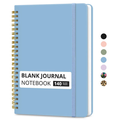 Taja Lined Spiral Notebook for Work, 5.7"x7.9" Spiral Journal College Ruled