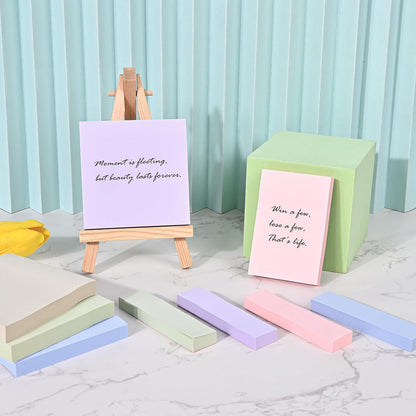 BAYTORY 6 Pads Soft Pastel Sticky Notes, Memo Sticky Note, Colorful Self-Stick Note Easy to Post for Office School Home Study (3x3 & 3x2 & 3x0.7 Inch)
