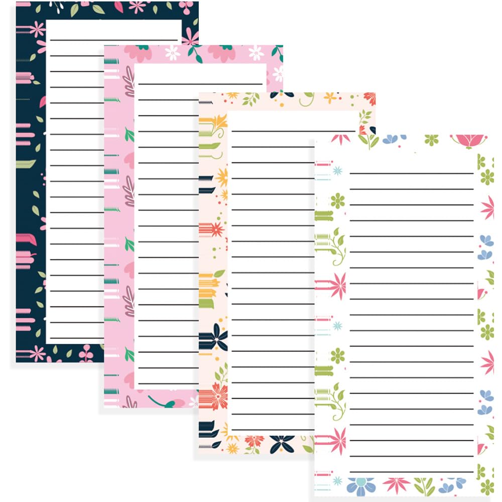 4 Pack Magnetic Notepads for Refrigerator, Full Magnet Back Design Magnetic Memo Pads, 50 Sheets per Note Pads To-Do List, Shopping List (Soft Gradient Style)