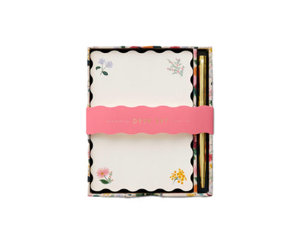 RIFLE PAPER CO. Hydrangea Note Writing Set, Pretty Desktop Stationery Box