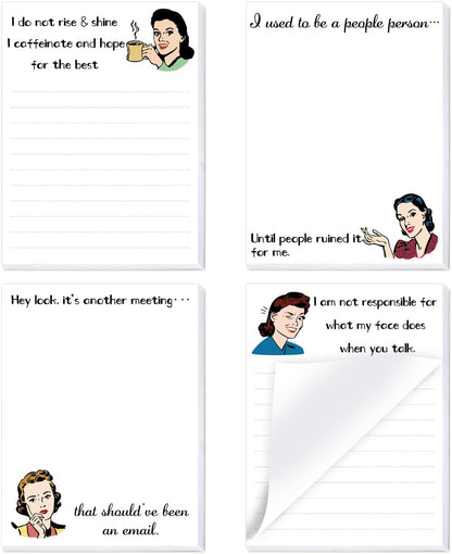 Fancy Land Funny Notepads Women Sarcastic Notepads Adults Memo Pad 4Pcs