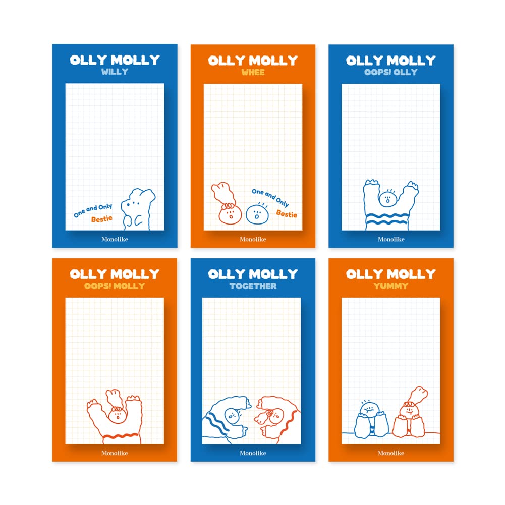 Monolike Gureum's Daily Life Sticky-it - 6p Set Self-Adhesive Memo Pad 50 Sheets