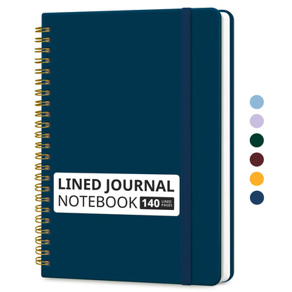 Taja Lined Spiral Notebook for Work, 5.7"x7.9" Spiral Journal College Ruled