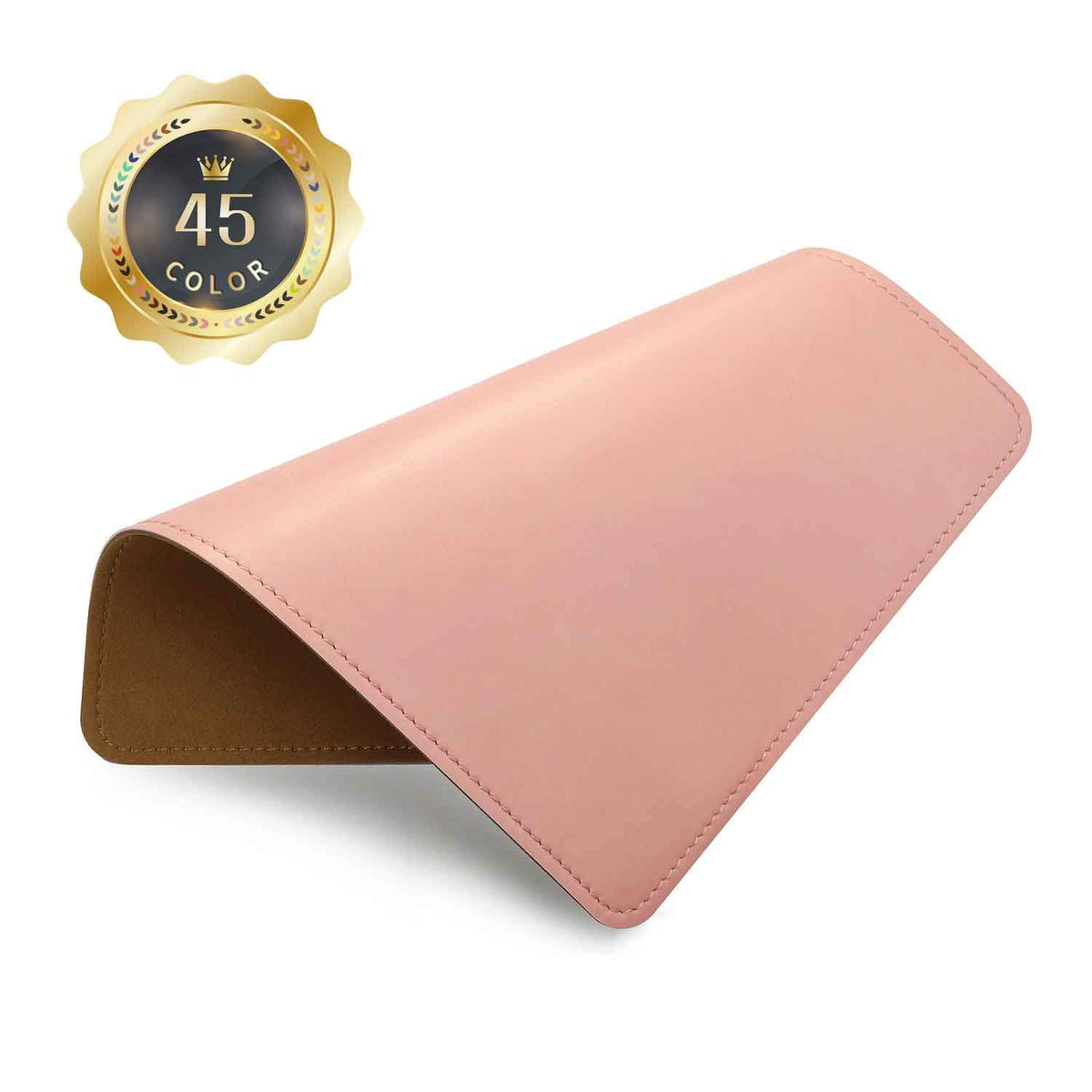 Mouse Pad，Round Mouse Pad，PU Mouse Pad，Leather Mouse Pad with Stitched Edge Micro-Fiber Base with Non-Slip Waterproof，Mouse Pad for Computers，Laptop，9 x 9 Inch (Caramel Brown)