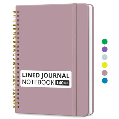 Taja Lined Spiral Notebook for Work, 5.7"x7.9" Spiral Journal College Ruled