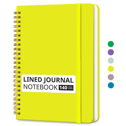 Taja Lined Spiral Notebook for Work, 5.7"x7.9" Spiral Journal College Ruled