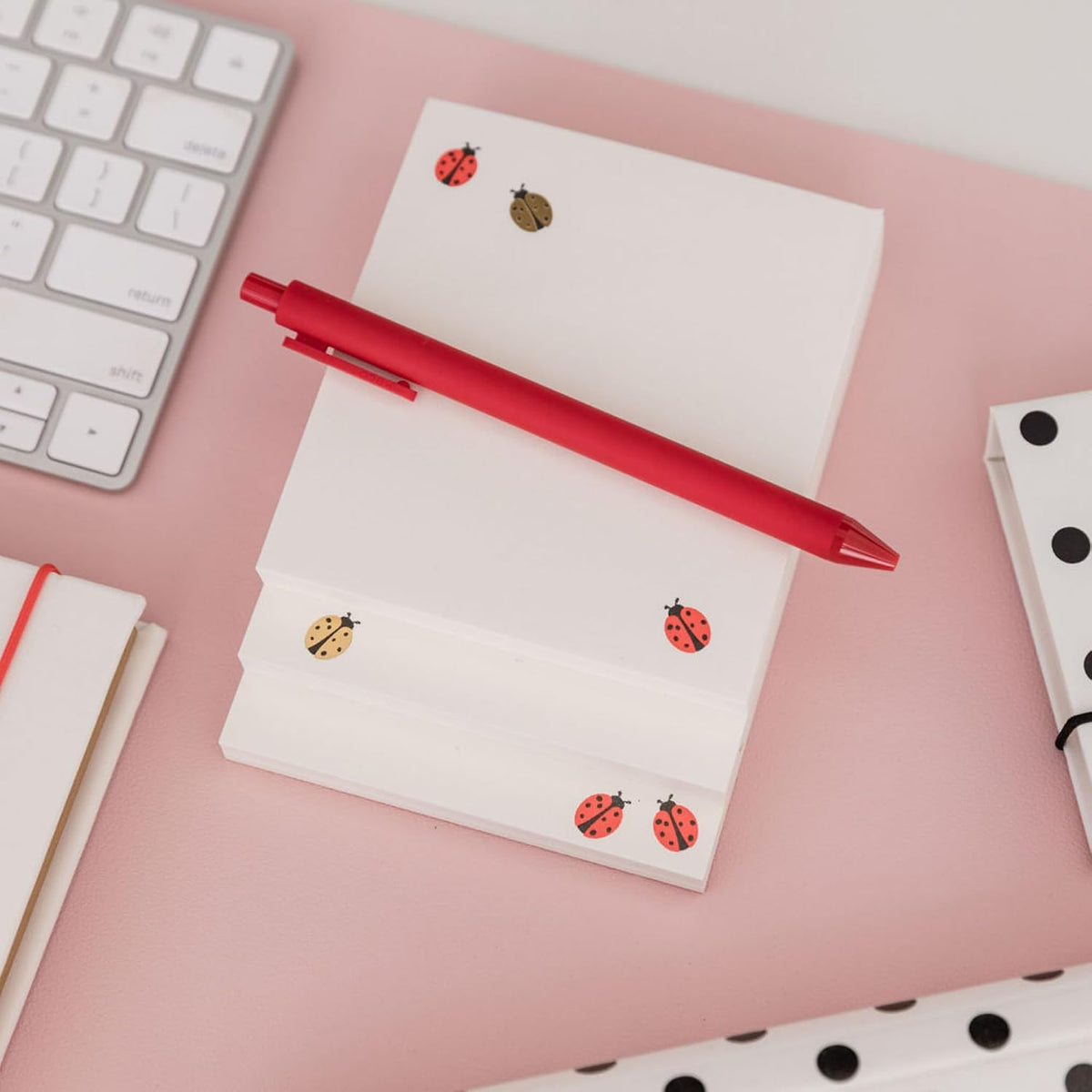 kate spade new york Stacked Notepad, Ladybug Dot