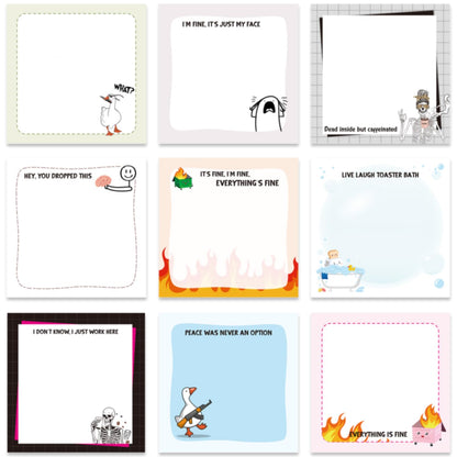 Gothic Sticky Notes 3x3 Dark Style Stationery 9-Pack