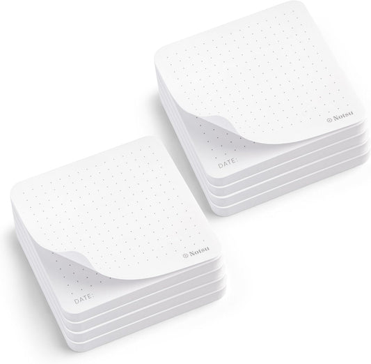 Notsu Dot Grid Sticky Notes Dotted Memo Pads with Date 8pk 3" x 3"