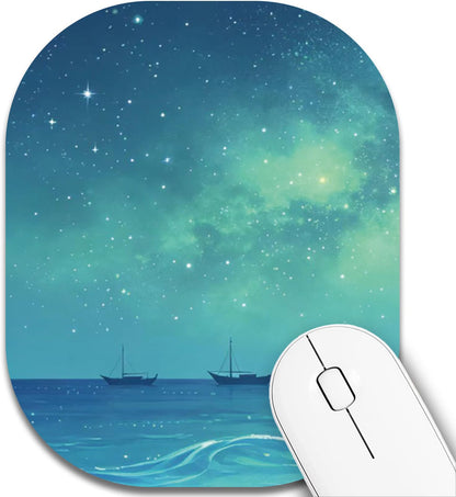 Small Mouse Pad，Mini Mouse Pad 6 x 7 Inch，for Laptop Keyboard Tray Wireless Mouse Home Office Travel，with Non-Slip Rubber Base, Waterproof Mouse Mat，Cyan Blue Marble