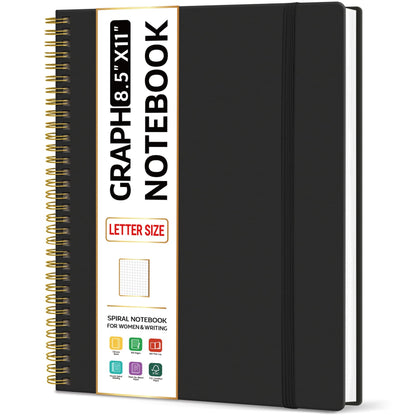 Taja Large Spiral Lined Notebook for Work, Journal for Women & Men