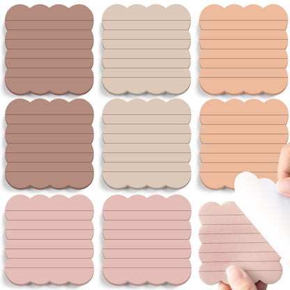 Eaasty 8 Pack Scalloped Sticky Notes Lined 4" X 6" Vintage Memo Pads