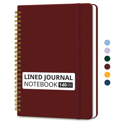 Taja Lined Spiral Notebook for Work, 5.7"x7.9" Spiral Journal College Ruled