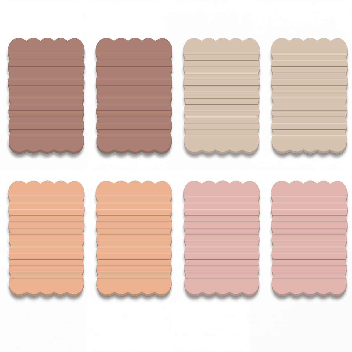 Eaasty 8 Pack Scalloped Sticky Notes Lined 4" X 6" Vintage Memo Pads