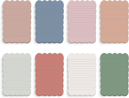 Eaasty 8 Pack Scalloped Sticky Notes Lined 4" X 6" Vintage Memo Pads