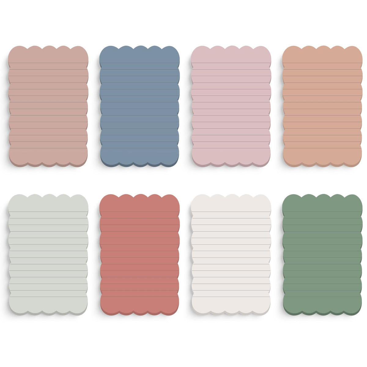 Eaasty 8 Pack Scalloped Sticky Notes Lined 4" X 6" Vintage Memo Pads