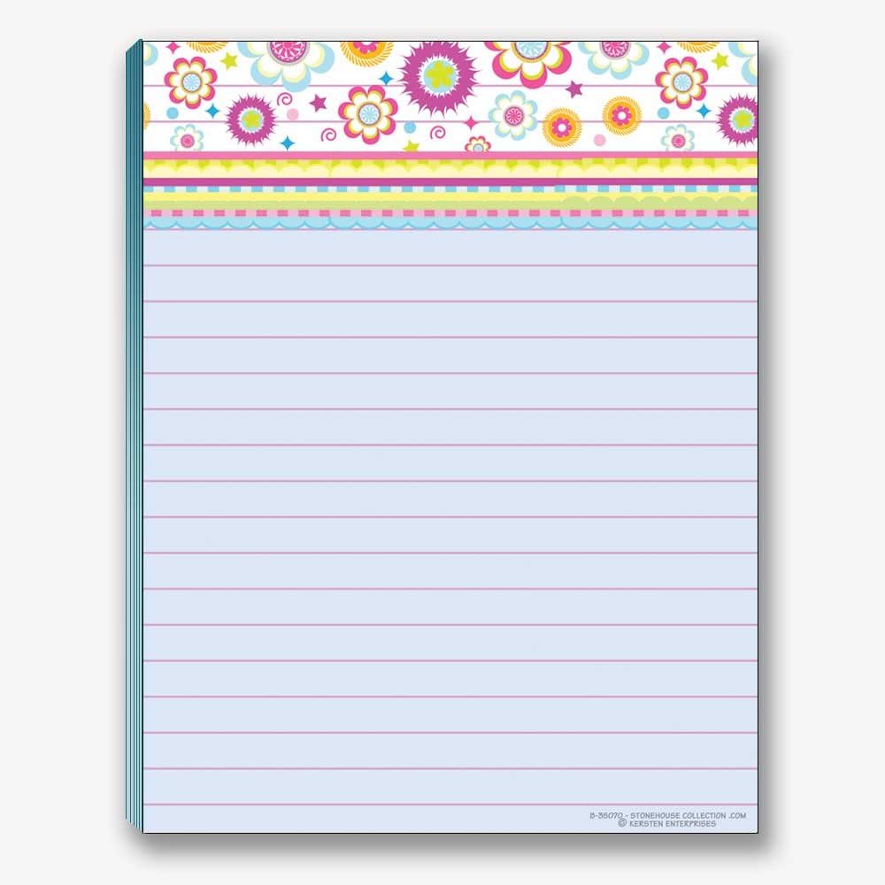 Fun Pattern Designs Pads - USA Made- 4 Assorted Notepads - Shopping List, Teachers, Home, Office, Small Gift - USA Made