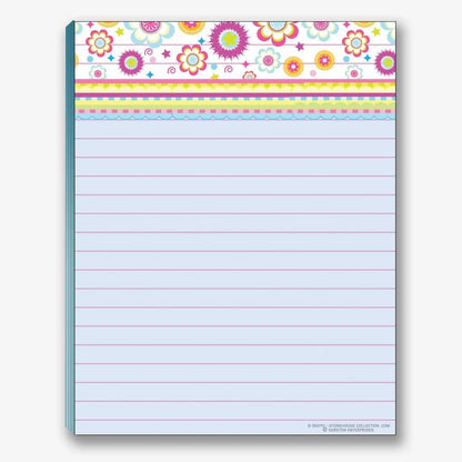 Fun Pattern Designs Pads - USA Made- 4 Assorted Notepads - Shopping List, Teachers, Home, Office, Small Gift - USA Made