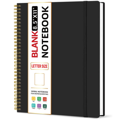 Taja Large Spiral Lined Notebook for Work, Journal for Women & Men