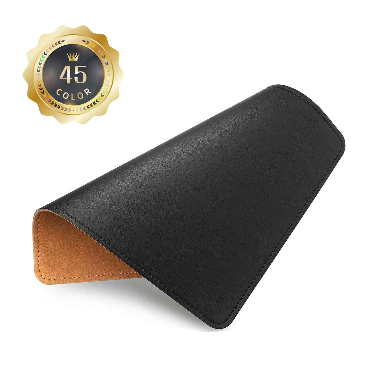 Mouse Pad，Round Mouse Pad，PU Mouse Pad，Leather Mouse Pad with Stitched Edge Micro-Fiber Base with Non-Slip Waterproof，Mouse Pad for Computers，Laptop，9 x 9 Inch (Caramel Brown)