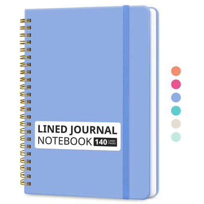 Taja Lined Spiral Notebook for Work, 5.7"x7.9" Spiral Journal College Ruled