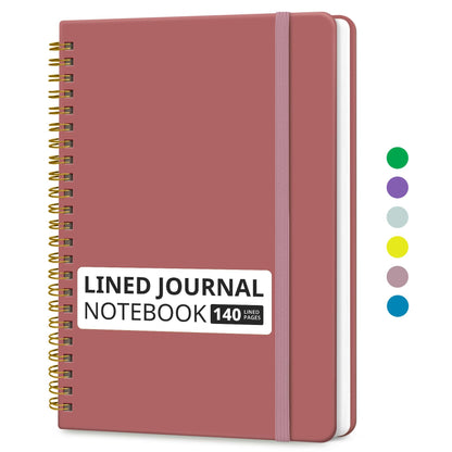 Taja Lined Spiral Notebook for Work, 5.7"x7.9" Spiral Journal College Ruled