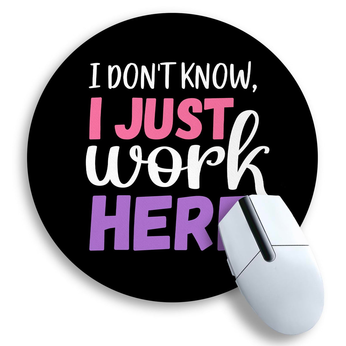 Gctriki Pink Round Mouse Pads for Desk, Cute Office Decor for Women 8.6 in