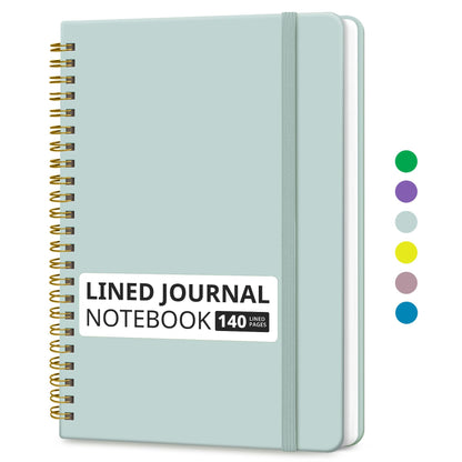 Taja Lined Spiral Notebook for Work, 5.7"x7.9" Spiral Journal College Ruled